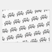 Handgeschreven Laat het Sneeuwvlokken Zwart en Wit Inpakpapier Vel (Voorkant)