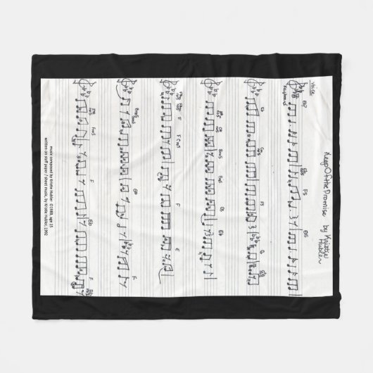 Handgeschreven lade muziekvlies fleece deken (Voorkant (Horizontaal))