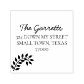 Handgeschreven Leaf Return-adres met scripts Zelfinktende Stempel (Design)