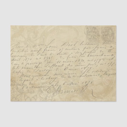  handgeschreven letter script decoupage tissuepapier (Voorkant)