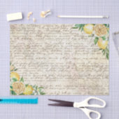  handgeschreven Letter Script Lemon Decoupage Tissuepapier (Craft)