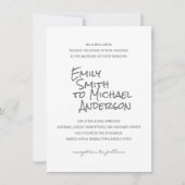 Handgeschreven Letterpress FOTO Trouw Uitnodiginge Kaart (Voorkant)