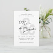 Handgeschreven Lettertype Ampersand FOTO Uitnodigi Kaart (Staand voorkant)