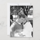 Handgeschreven Lettertype Ampersand FOTO Uitnodigi Kaart (Achterkant)