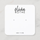 Handgeschreven lettertype Eenvoudig wit oorscherm Vierkante Visitekaartje (Voorkant)