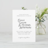 Handgeschreven Lettertype FOTO Uitnodiging Koppels (Staand voorkant)