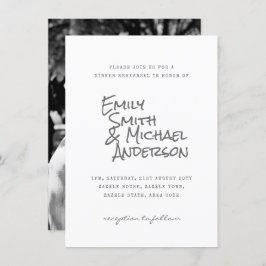 Handgeschreven Lettertype FOTO Uitnodiging Koppels