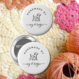 Handgeschreven lettertype met op maat gemaakt logo ronde button 5,7 cm