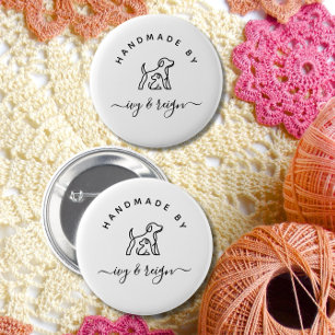 Handgeschreven lettertype met op maat gemaakt logo ronde button 5,7 cm
