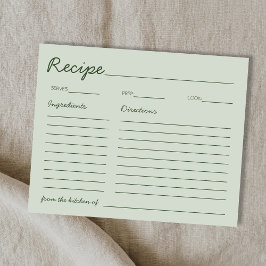 Handgeschreven Lettertype Sage Groene Recept Voor