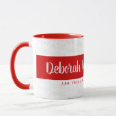 handgeschreven lettertypestijl rood mok (Links)