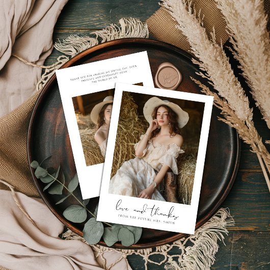 Handgeschreven Liefde & Dank Foto Bruidscadeau Bedankkaart