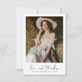 Handgeschreven Liefde & Dank Foto Bruidscadeau Bedankkaart (Voorkant)