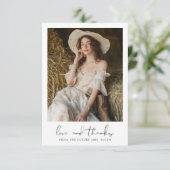 Handgeschreven Liefde & Dank Foto Bruidscadeau Bedankkaart (Staand voorkant)