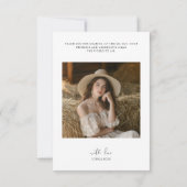 Handgeschreven Liefde & Dank Foto Bruidscadeau Bedankkaart (Achterkant)