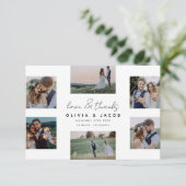 Handgeschreven liefde en Bedankt 6 Fotobruiloft (Staand voorkant)