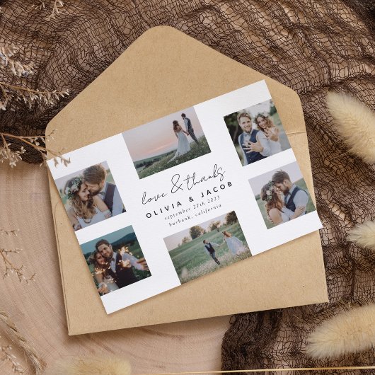 Handgeschreven liefde en Bedankt 6 Fotobruiloft