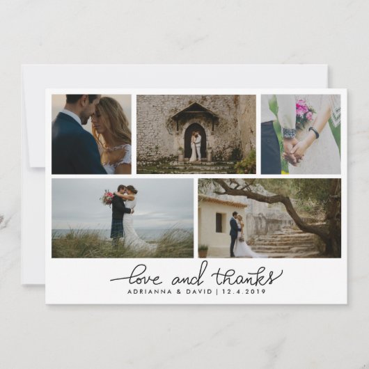 Handgeschreven liefde en Bedankt paar foto bruilof (Voorkant)