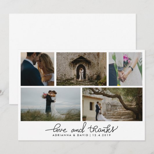 Handgeschreven liefde en Bedankt paar foto bruilof (Voorkant / Achterkant)