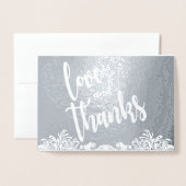 Handgeschreven Liefde en Bedankt Script Overlay Co Folie Kaarten (Voorkant met envelop)