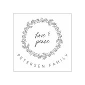 Handgeschreven liefde & vrede winterkrans familien rubberstempel (Afrduk)