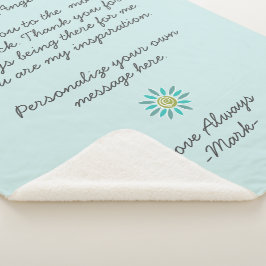 handgeschreven liefdesbrief of berichtaangepast sherpa deken