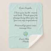 handgeschreven liefdesbrief of berichtaangepast sherpa deken (Voorkant)