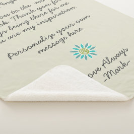 handgeschreven liefdesbrief of berichtaangepast sherpa deken