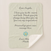 handgeschreven liefdesbrief of berichtaangepast sherpa deken (Voorkant)