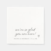 Handgeschreven liefdesbrief stijl hart trouwen servet (Voorkant)