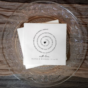 Handgeschreven liefdesbriefje Spiral Text Heart We Servet