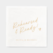 Handgeschreven liefdesbriefje stijl hart bruiloft  folie servetten (Voorkant)