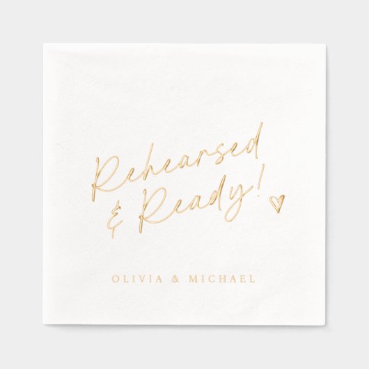 Handgeschreven liefdesbriefje stijl hart bruiloft  folie servetten (Voorkant)