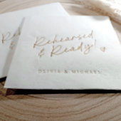 Handgeschreven liefdesbriefje stijl hart bruiloft  folie servetten