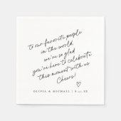 Handgeschreven liefdesbriefje stijl hart bruiloft servet (Voorkant)