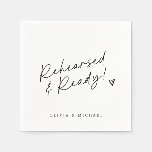 Handgeschreven liefdesbriefje stijl hart bruiloft servet (Voorkant)