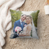 Handgeschreven Liefdesschrift Bruiloft Twee Foto Kussen (Deken)