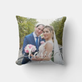 Handgeschreven Liefdesschrift Bruiloft Twee Foto Kussen (Voorkant)