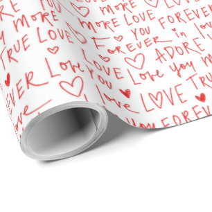 Handgeschreven liefdesschrift typografie cadeaupapier