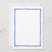 Handgeschreven lint Franse blauwe trouw Kaart (Achterkant)