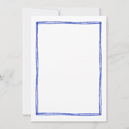 Handgeschreven lint Franse blauwe trouw Kaart (Achterkant)