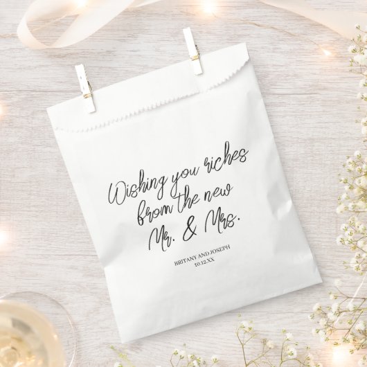 Handgeschreven loterij Ticket Wedding Favor Bag Bedankzakje (Geknipt)