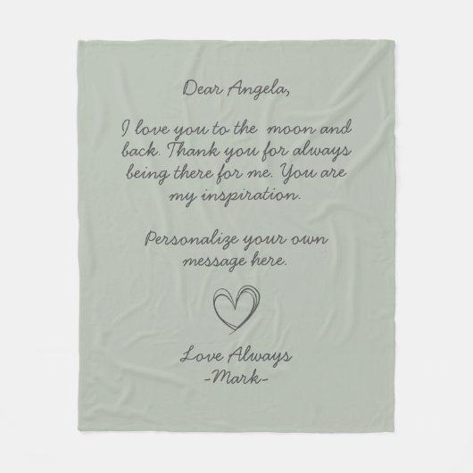 Handgeschreven Love Letter of Message Fleece Deken (Voorkant)