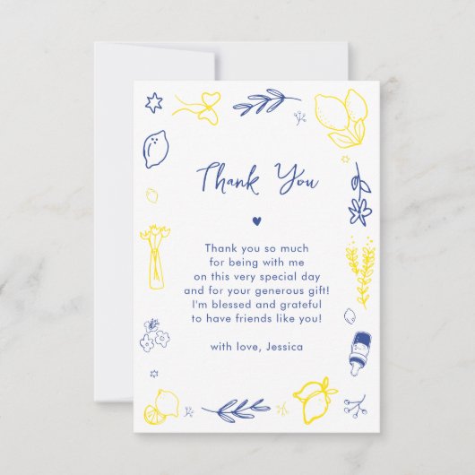 Handgeschreven Main Squeeze Baby Shower Bedankt (Voorkant)