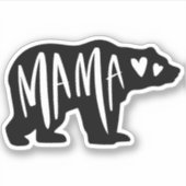 Handgeschreven mama en Beer Silhouette Sticker (Voorkant)