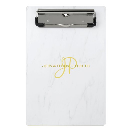 Handgeschreven Manuscript Gold Monogram Elegant Ma Mini Klembord (Voorkant)