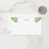 Handgeschreven Manuscript Modern Elegant Palm Leav Notitiekaartje (Voorkant / Achterkant in situ)