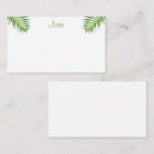 Handgeschreven Manuscript Modern Elegant Palm Leav Notitiekaartje (Voorkant / Achterkant)
