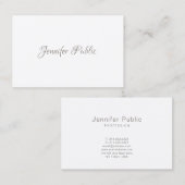 Handgeschreven Manuscript Modern Minimalist Elegan Visitekaartje (Voorkant / Achterkant)