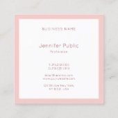 Handgeschreven Manuscript Moderne Blush Pink Sjabl Vierkante Visitekaartje (Achterkant)
